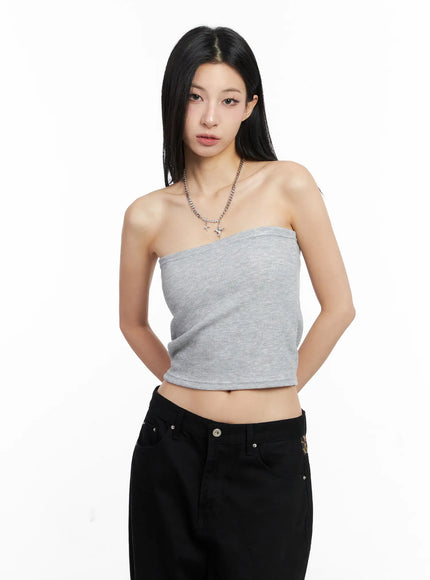 basic-ribbed-tube-top-cc1109 / Gray