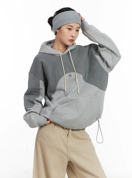 cozy-fleece-drawstring-hoodie-cd505 / Gray