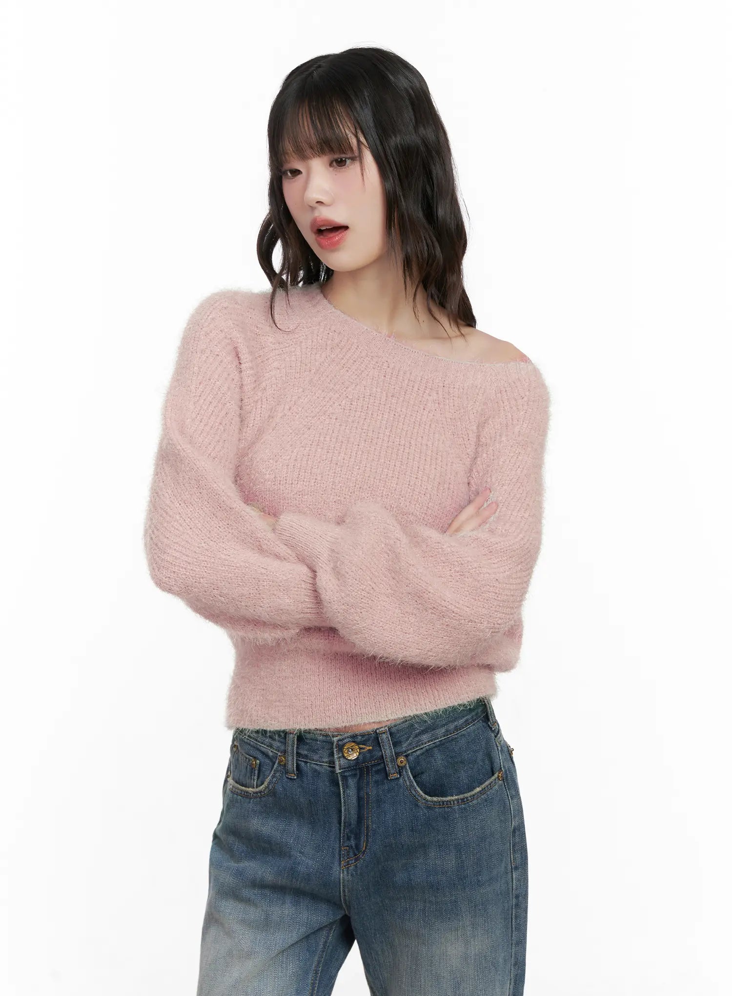 cozy-two-way-knit-sweater-cn510 / Light pink