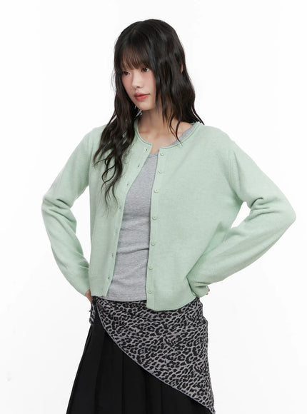 wool-blend-u-neck-cardigan-cn511 / Mint