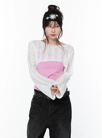 summer-crochet-bolero-cy514 / White