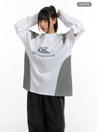sporty-two-tone-oversized-sweatshirt-cm407 / White
