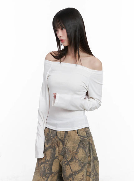 basic-off-shoulder-long-sleeve-cn510 / White