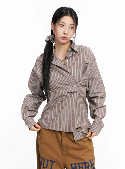 relaxed-fit-button-up-shirt-cc1109 / Dark brown