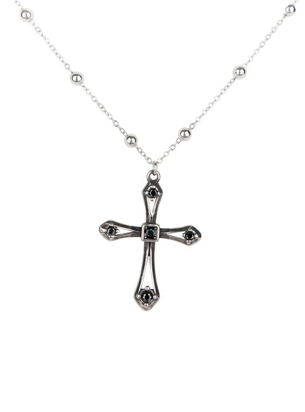 black-cross-bead-necklace-co503