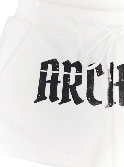 Graphic Print High-Waist Shorts CA508