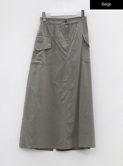 Cargo Wide Fit Long Skirt with Pocket UU1407