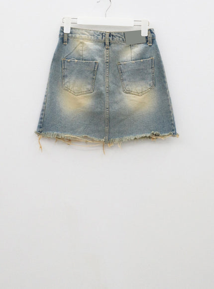High Waist Denim Mini Skirt CF315