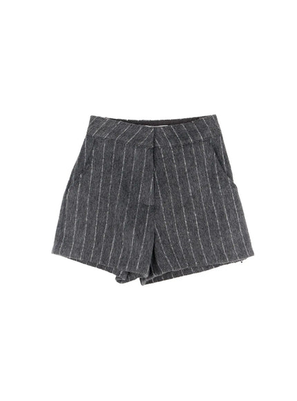 striped-wool-blend-shorts-cd514 / Dark gray