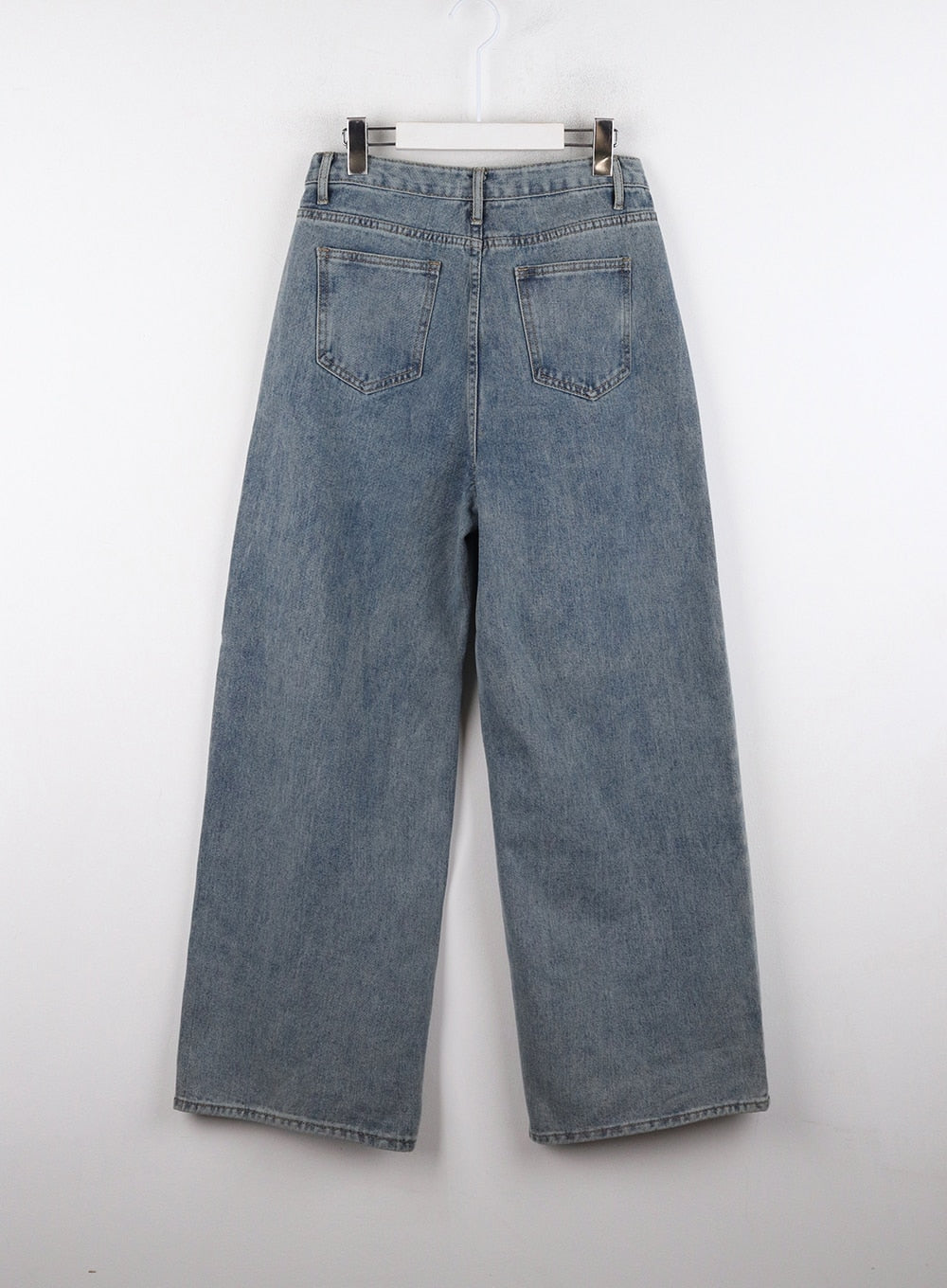 Waist OD320 Washed Jeans Leg Button Mid Wide