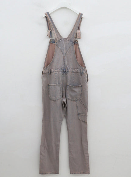Pink Washed Overfit Denim Overalls CG16