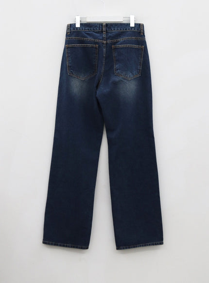 Wide Leg Faded Color Denim Pants CO11