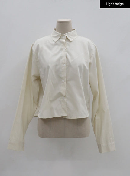 Basic Tone Down Color Crop Shirt BG23