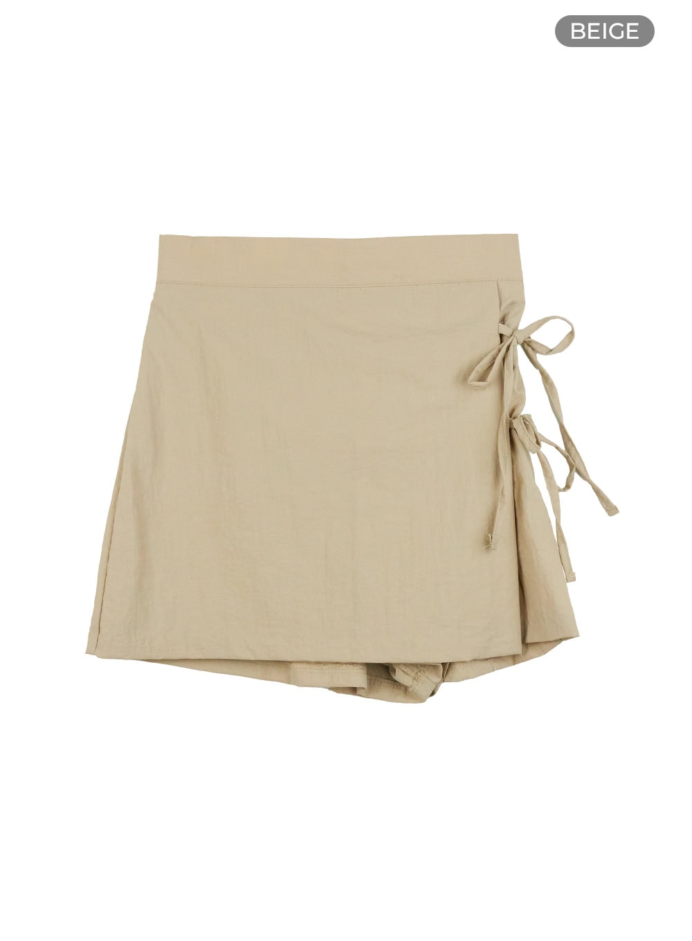 ribbon-strap-solid-mini-skirt-og409 / Beige