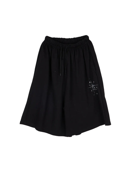 studded-summer-bermuda-shorts-cy513 / Black