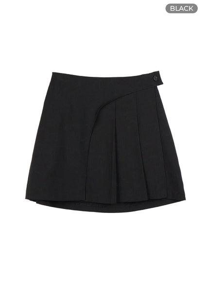 asymmetrical-pleated-mini-skirt-og429 / Black