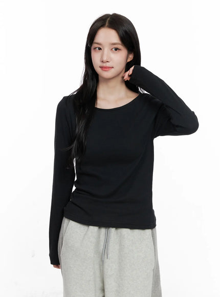 basic-long-sleeve-top-co522 / Black