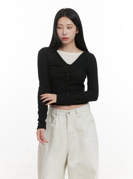 Classic Buttoned Crop Cardigan CJ516