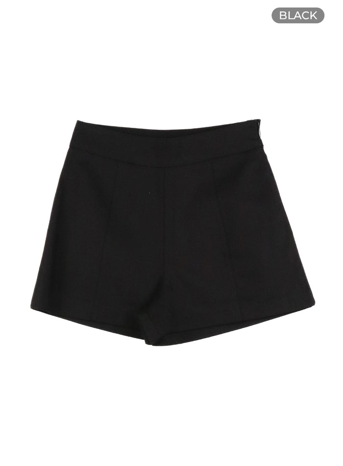 high-waist-solid-shorts-oa405 / Black