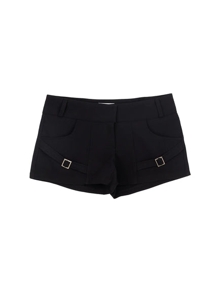 low-rise-buckle-shorts-cf519 / Black