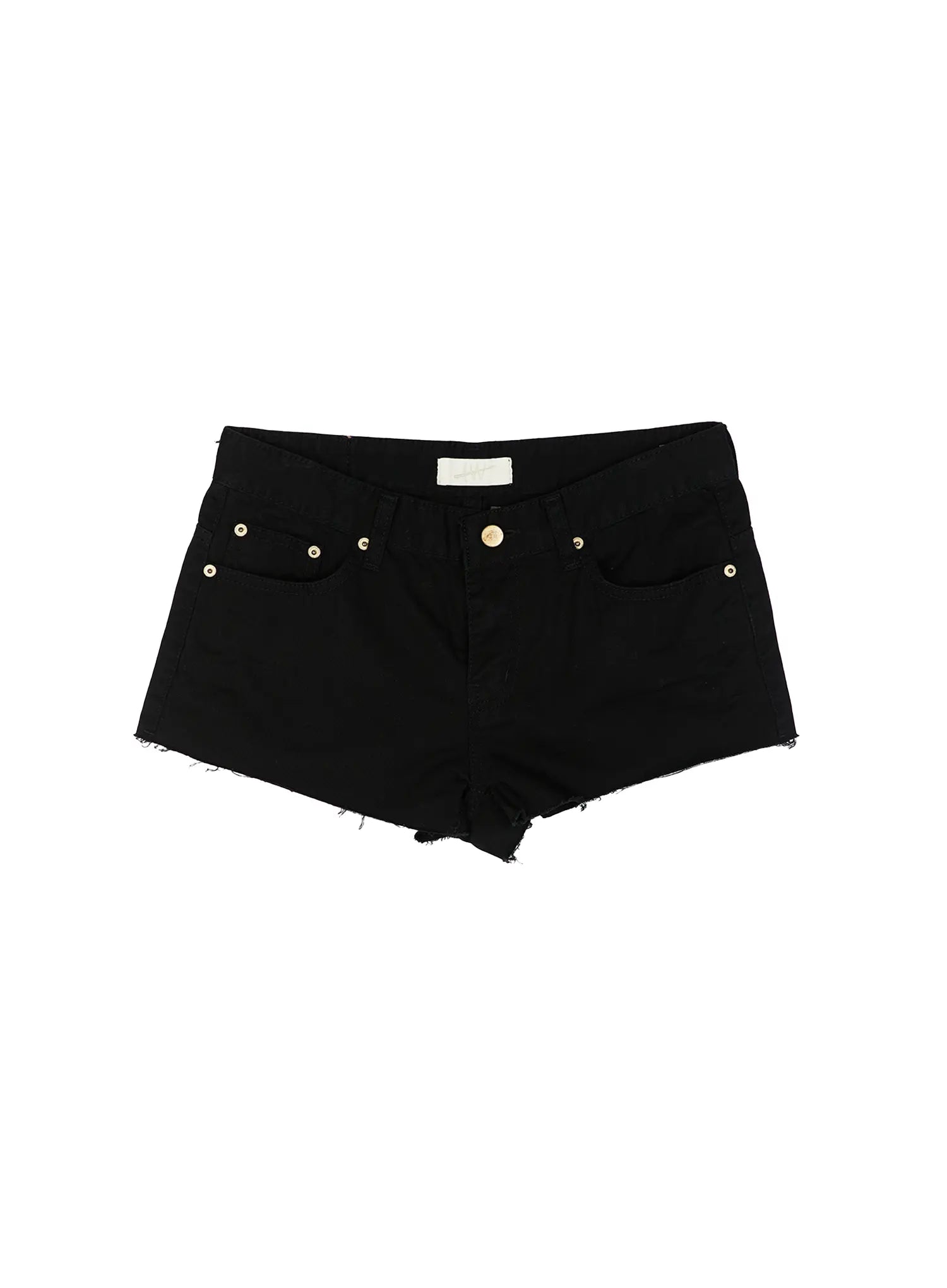 vintage-distressed-low-rise-shorts-cy529 / Black