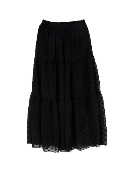 floral-lace-maxi-skirt-cj519 / Black