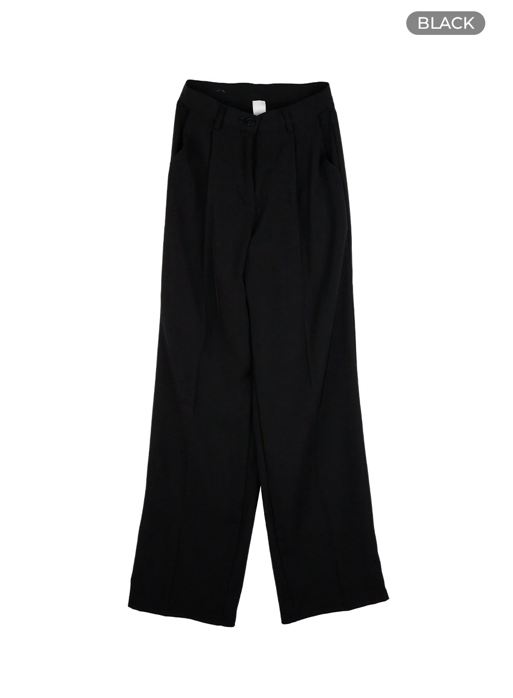 pintuck-straight-trousers-ou411 / Black