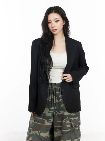casual-oversized-blazer-cm518 / Black