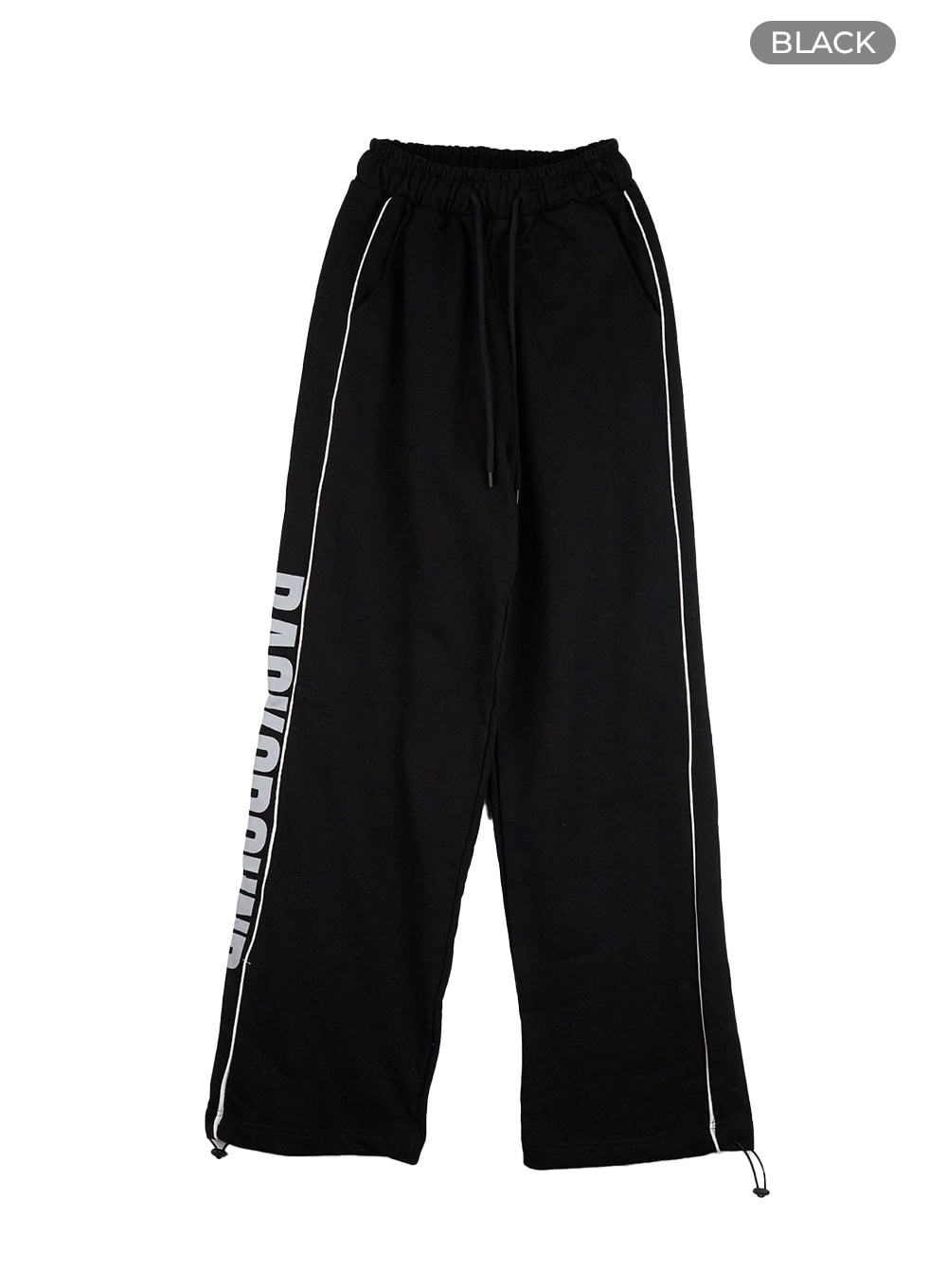 cotton-lettering-string-sweatpants-cg427 / Black