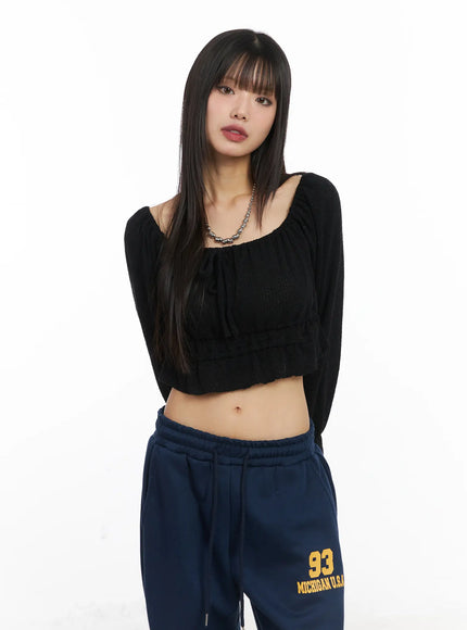 Shirred Off-Shoulder Long Sleeve CD519