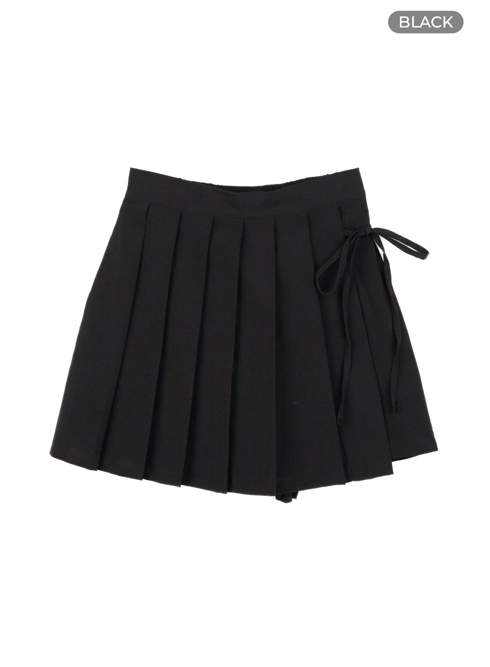 pleated-wrap-mini-skort-ol430 / Black