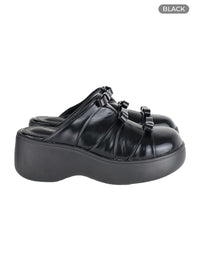 faux-leather-mule-shoes-cm411 / Black