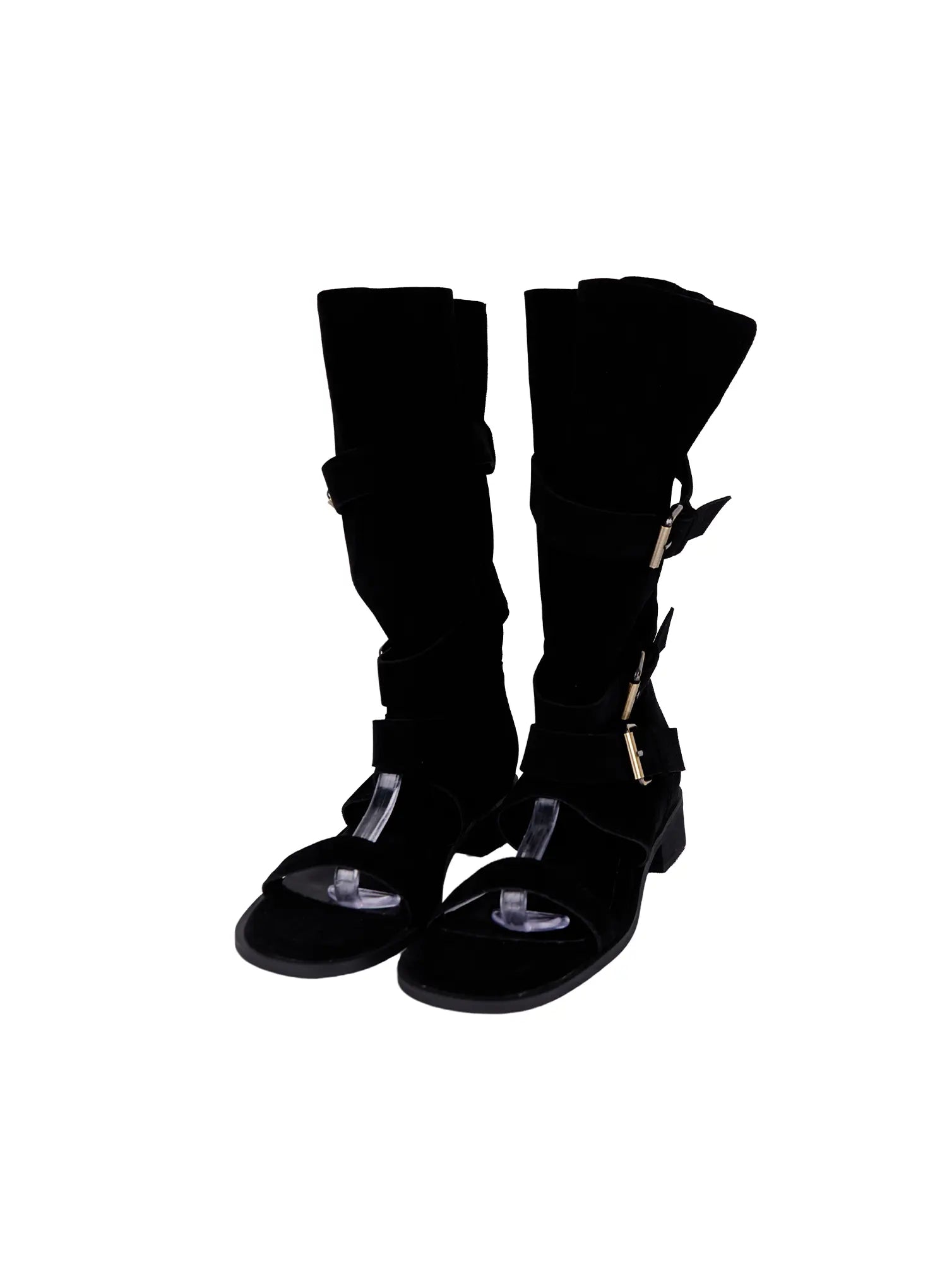 vintage-buckle-strap-sandals-cy508 / Black