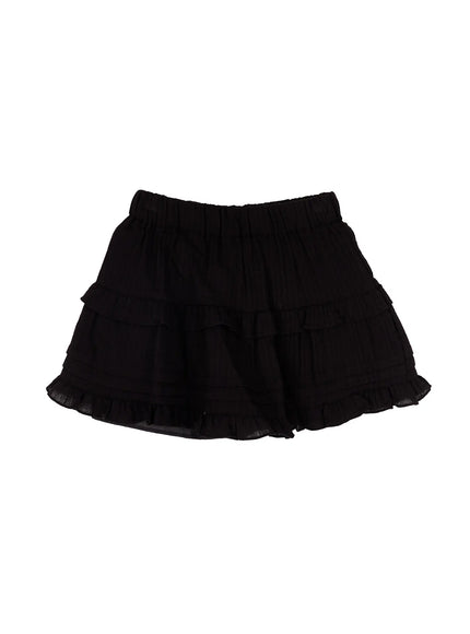 tiered-flare-mini-skirt-cm527 / Black