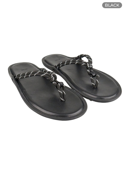 strap-flat-slippers-ou413 / Black