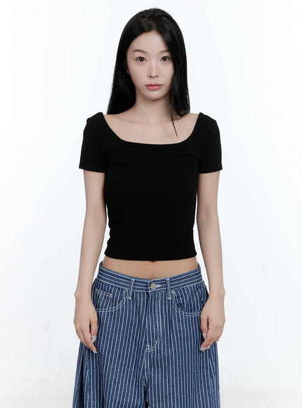 square-neck-crop-top-cl530 / Black