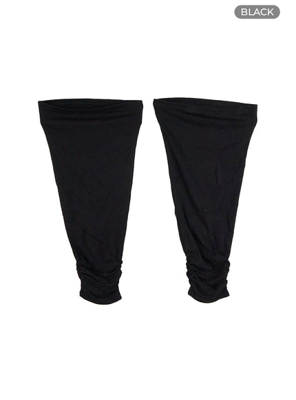 shirred-cotton-leg-warmers-co404 / Black