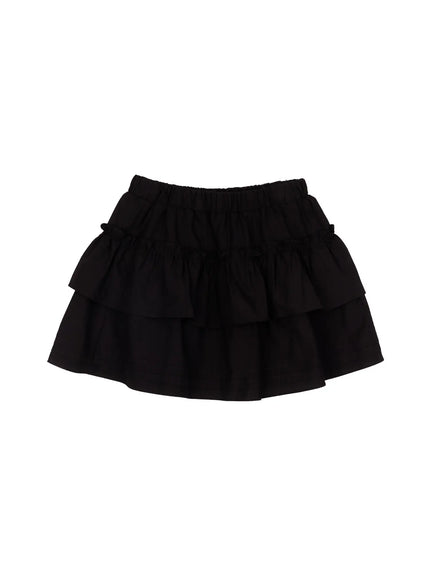 ruffle-layered-mini-skirt-ca502 / Black