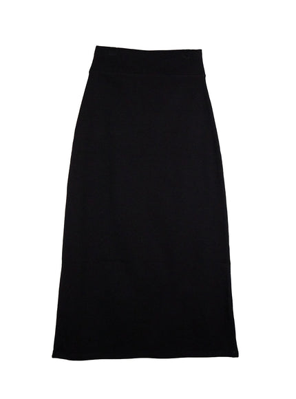 elegant-essentials-maxi-skirt-cn401 / Black