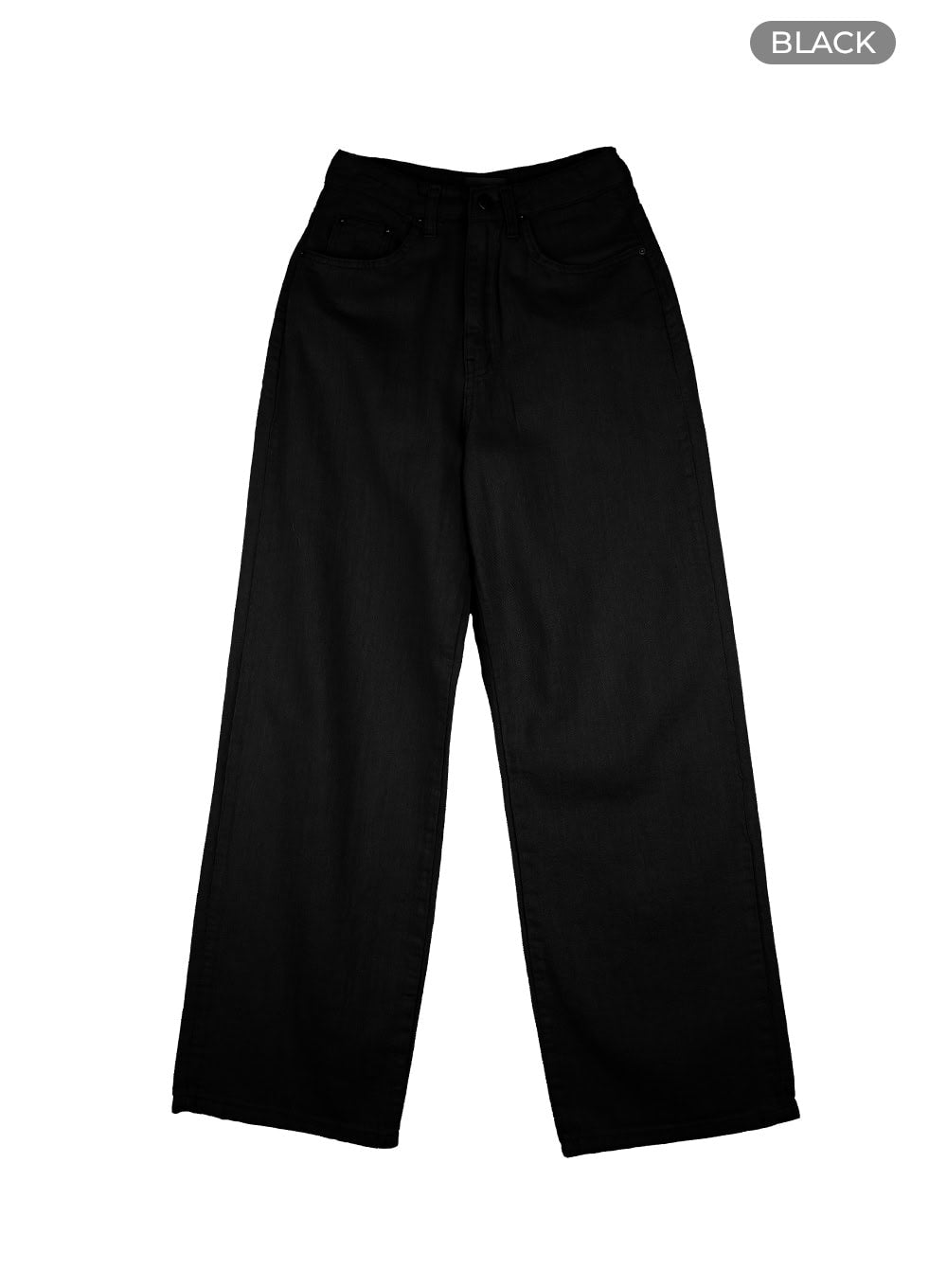 solid-cotton-wide-leg-pants-ou428 / Black