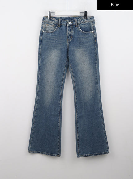 washed-bootcut-jeans-cn315-1 / Blue