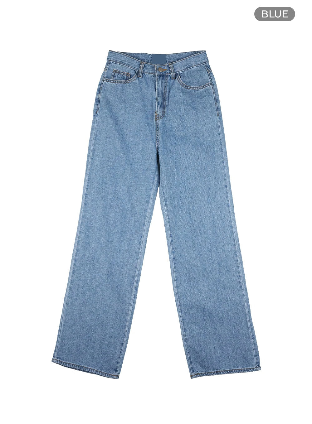 washed-straight-jeans-ou428 / Blue
