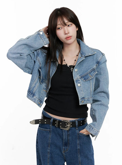 cropped-denim-jacket-co521 / Blue