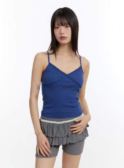 elegant-lace-cami-top-ca509 / Blue
