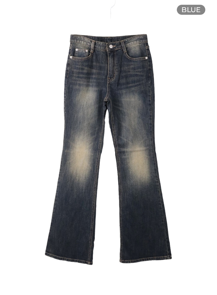 swashed-slim-flared-jeans-cf416 / Blue