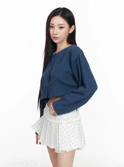 crop-knit-cardigan-cm518 / Blue