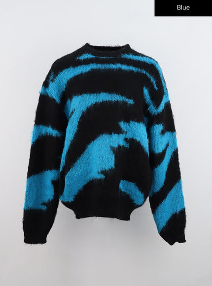 animal-pattern-knit-sweater-cn321 / Blue