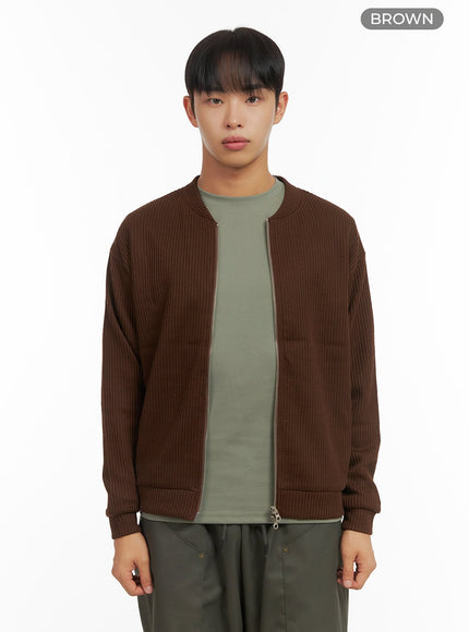 sophisticated-zip-up-shirt-co410 / Brown