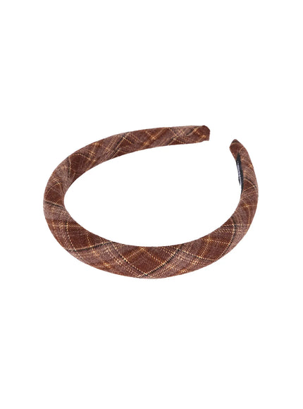 plaid-classic-headband-co506 / Brown