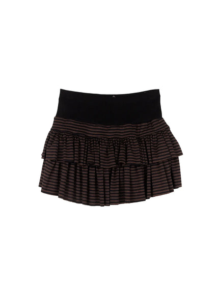 striped-mini-skirt-cd519 / Brown